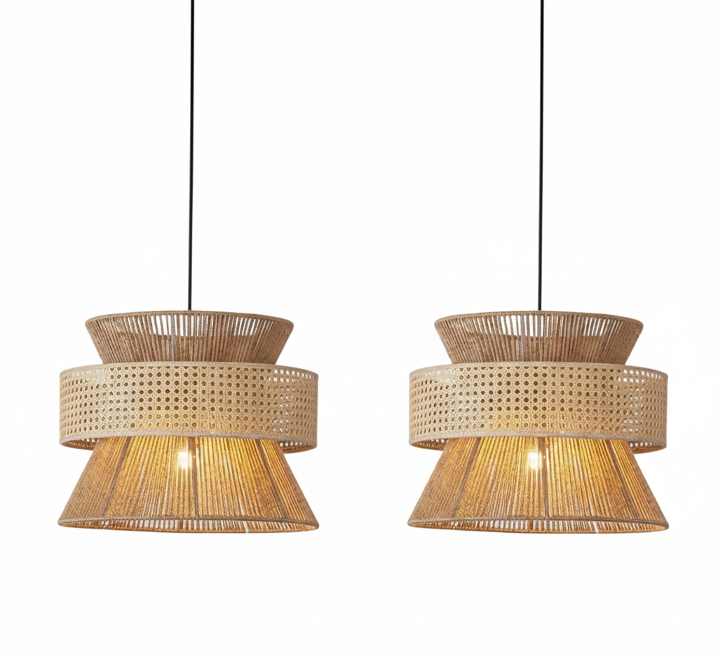 Layered Jute Hanging Lamp for Home, restaurants and offices.