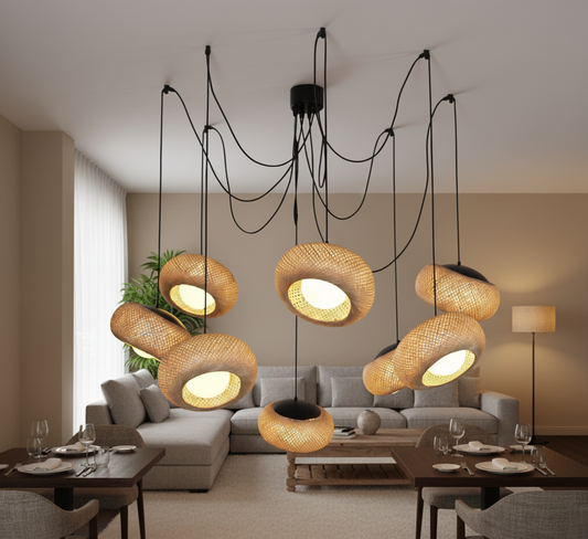 Bamboo Flow Cluster 8.0 Lamps for Home, restaurants and offices.