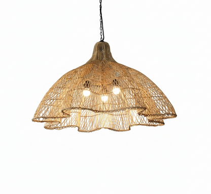 The Rattan Ruffle Handmade Pendant  for Home, restaurants and offices.