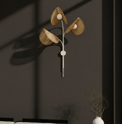 Artemisia Sconce Unique Handmade Woven Wall-Mounted Light, Natural/Rattan Wall Light for Home Restaurants and Offices