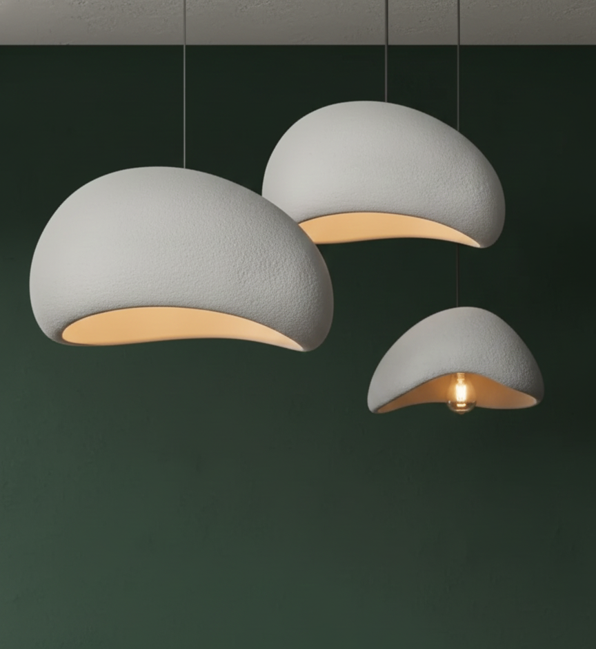 The Pebble Paper Mache Pendant for Home, restaurants and offices.