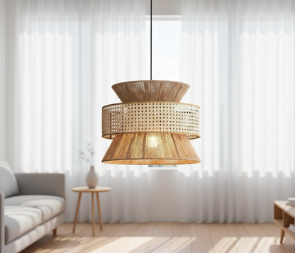 Layered Jute Hanging Lamp for Home, restaurants and offices.