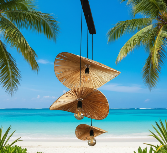 Boho Woven Sombrero Pendant Cluster for Home, restaurants and offices.