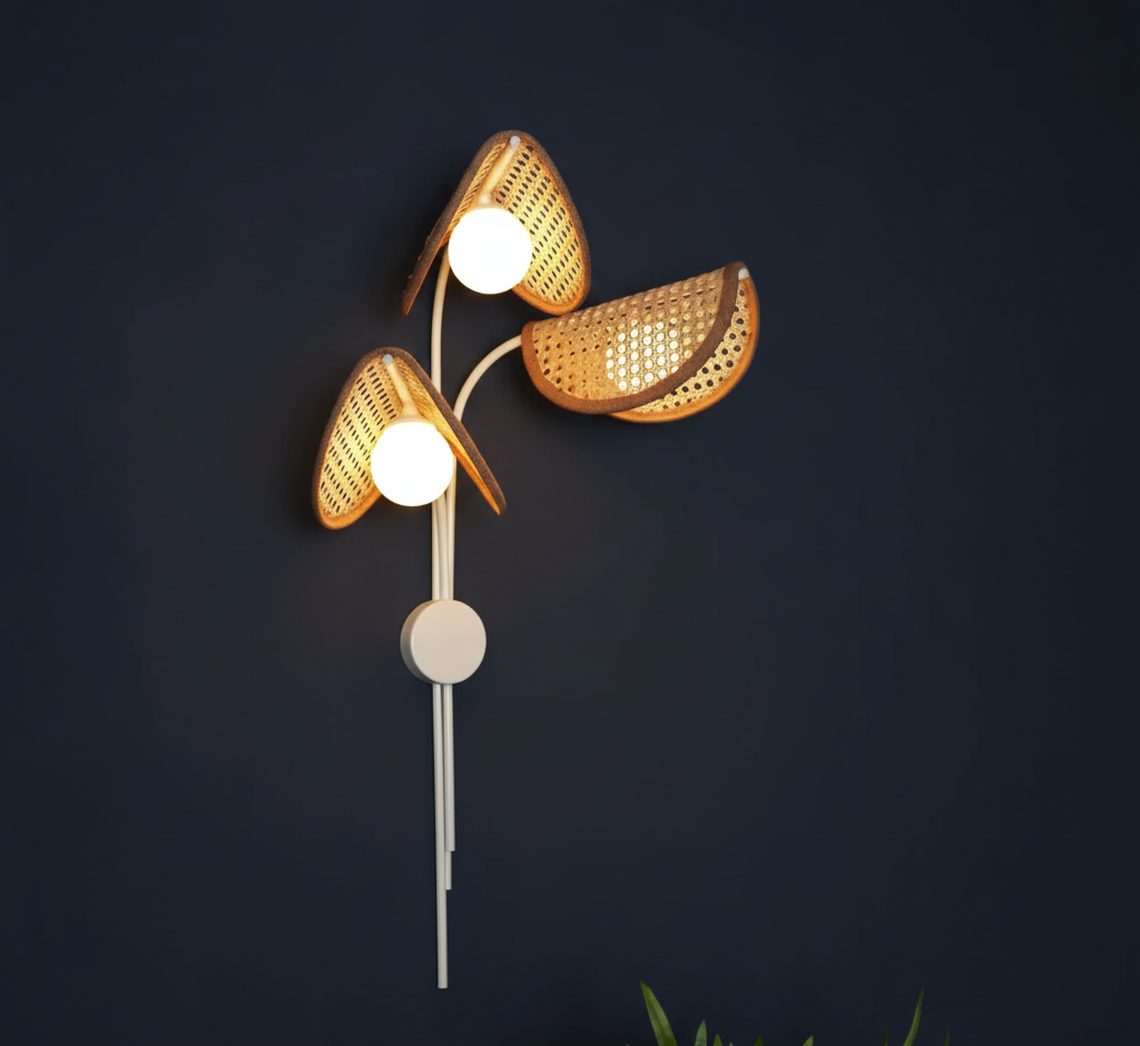 Artemisia Sconce Unique Handmade Woven Wall-Mounted Light, Natural/Rattan Wall Light for Home Restaurants and Offices