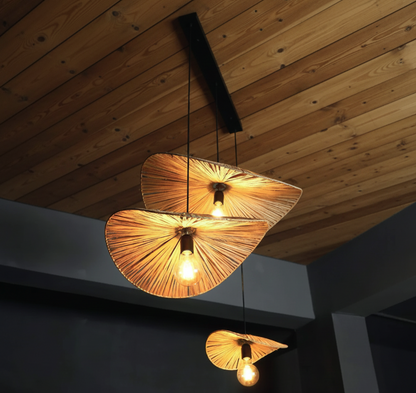 Boho Woven Sombrero Pendant Cluster for Home, restaurants and offices.