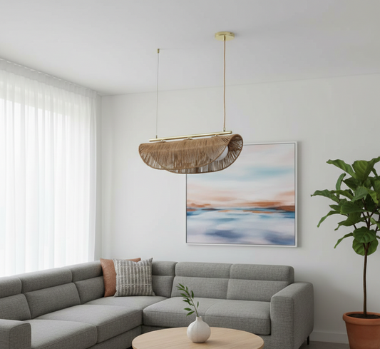 The Jute Weave  Linear Pendant for Home, restaurants and offices.