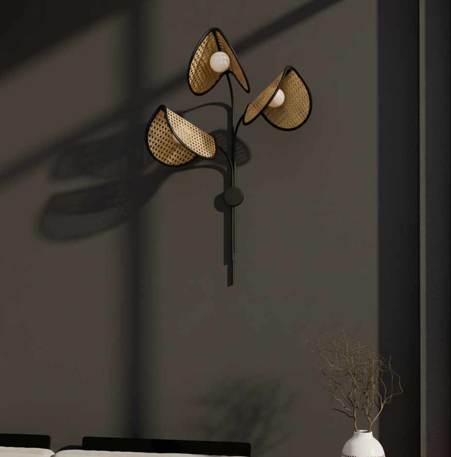 Artemisia Sconce Unique Handmade Woven Wall-Mounted Light, Natural/Rattan Wall Light for Home Restaurants and Offices