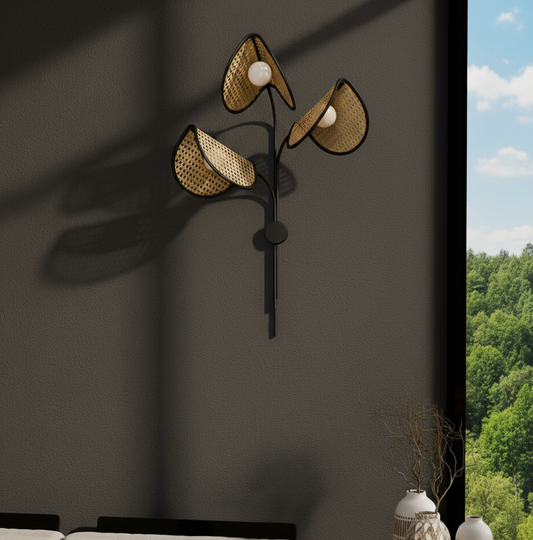 Artemisia Sconce Unique Handmade Woven Wall-Mounted Light, Natural/Rattan Wall Light for Home Restaurants and Offices