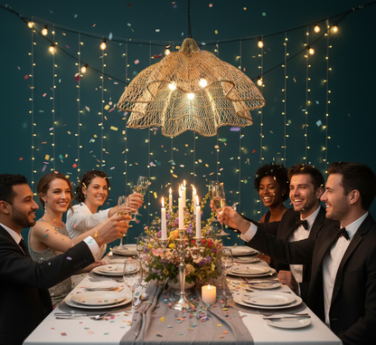 The Rattan Ruffle Handmade Pendant  for Home, restaurants and offices.